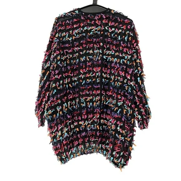 Vintage 80s Oscar De La Renta Rare Medium Multicolor Dopamine Bow Cardigan Artsy - Picture 2 of 6
